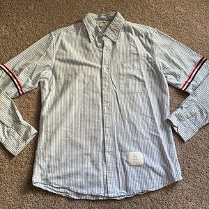 Thom Browne Blue Striped Dress Shirt